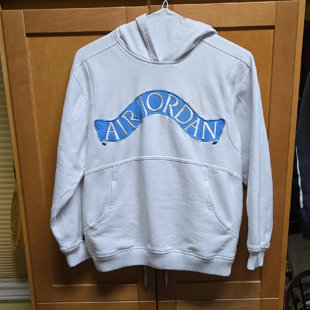 Jordan White and Blue Men's Hoodie